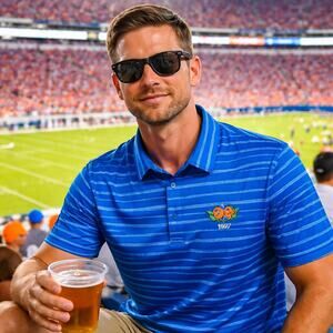 1967 Orange Bowl Polo Shirt Medium – Florida vs Georgia Tech – Rare Tribute